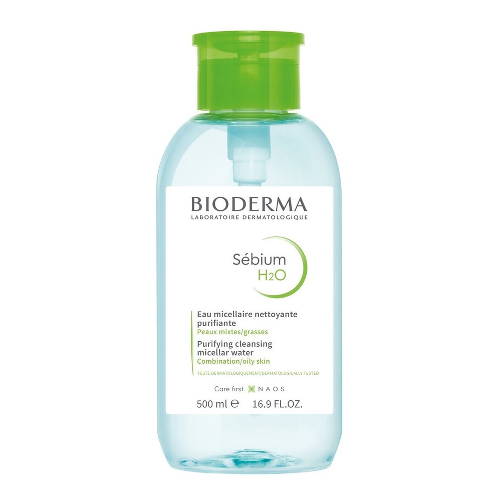 Вода мицеллярная Себиум H2O / Sebium H2O с помпой Bioderma Sebium 500  мл