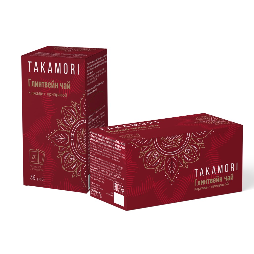 Фиточай Каркаде с приправой Глинтвейн чай ф/п 1,8г Takamori 20  шт