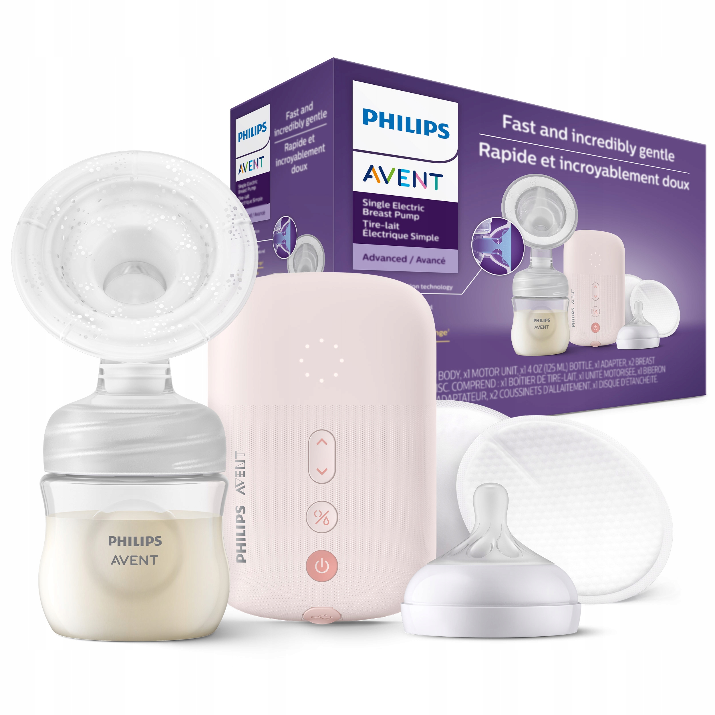 Молокоотсос Premium Natural Motion электронный проводной двухфазный розовый Philips Avent 1  шт
