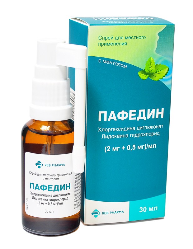 Пафедин спрей (2мг+0,5мг)/мл с ментолом