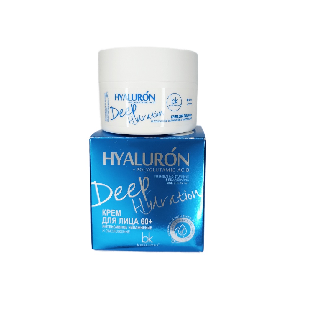 Крем для лица 60+ Интенсивное увлажнение и омоложение Belkosmex Hyaluron Deep Hydration 48  г