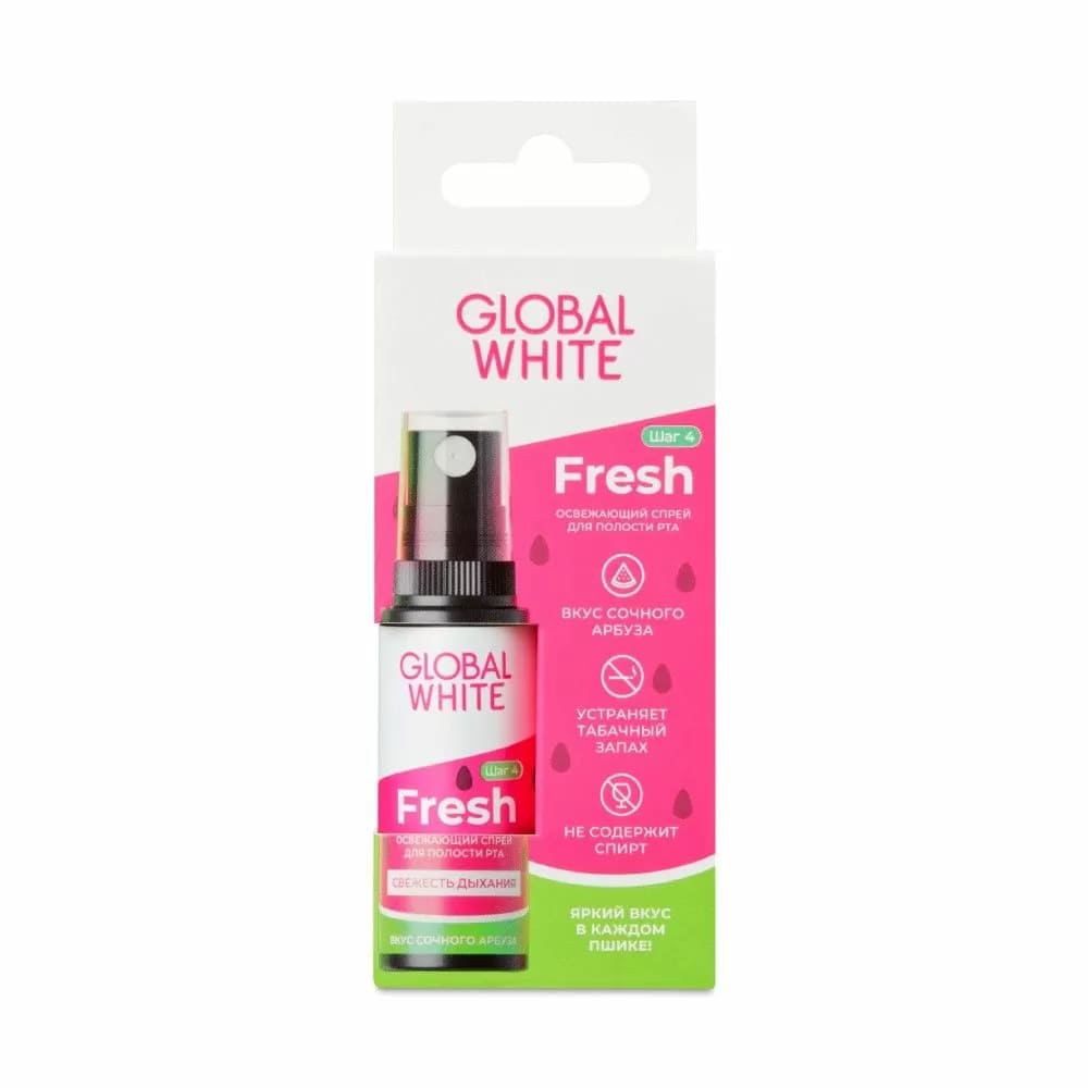 Освежающий спрей для полости рта со вкусом арбуза Global White Fresh 15  мл