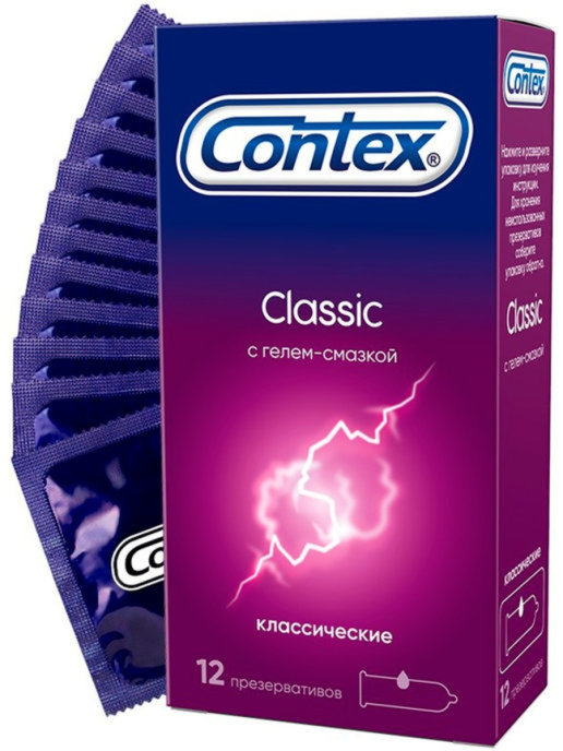 Презервативы классические с гелем-смазкой Contex Classic 12  шт