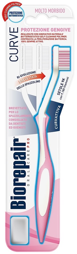 Зубная щетка Curve Protezione Gengive изогнутая для защиты десен супер мягкая Biorepair 1  шт Зубная щетка Curve Protezione Gengive изогнутая для защиты десен супер мягкая Biorepair 1  шт