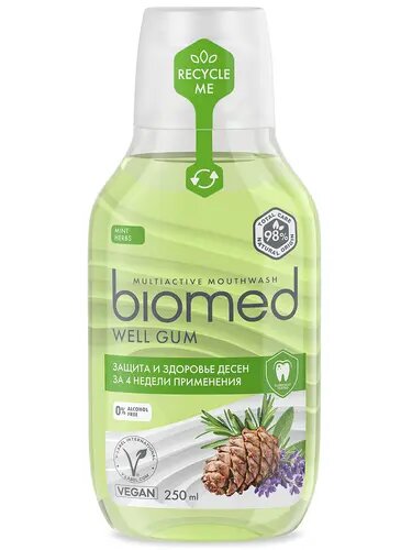 Ополаскиватель для полости рта комплексный Well Gum Здоровье десен Biomed 250  мл