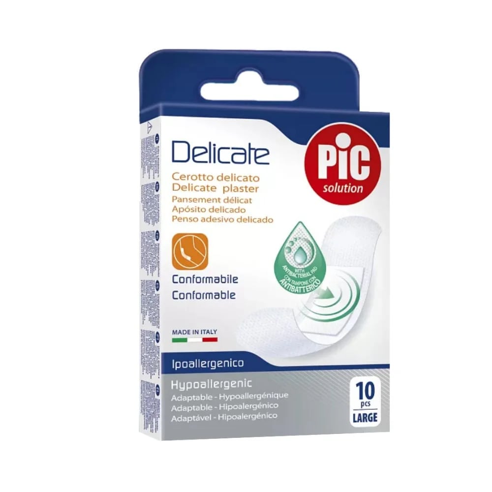 Пластырь Delicate с антибактериальной подушечкой для чувствительной кожи 25х72 мм 10  шт