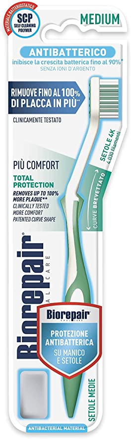 Зубная щетка Curve Protezione Totale изогнутая для комплексной защиты десен среднй жесткости Biorepair 1  шт