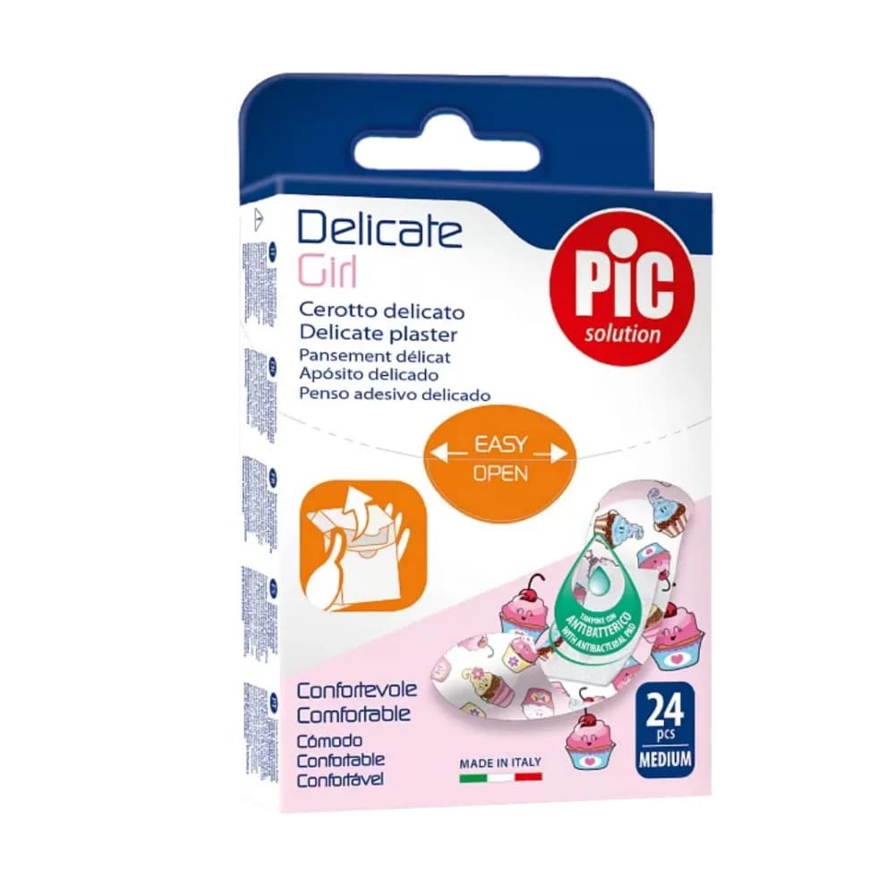 Пластырь Delicate Girl с антибактериальной подушечкой для чувствительной кожи для детей 19х72 мм 24  шт