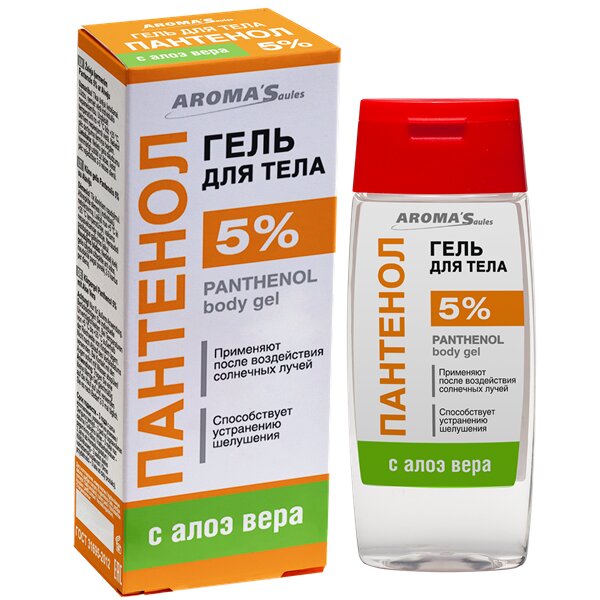 Гель для тела Пантенол 5% с алоэ вера AROMA’Saules 100  мл