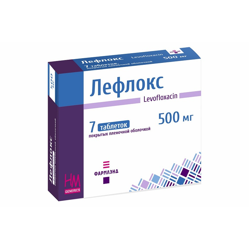 Лефлокс таблетки покрытые оболочкой 500мг N7