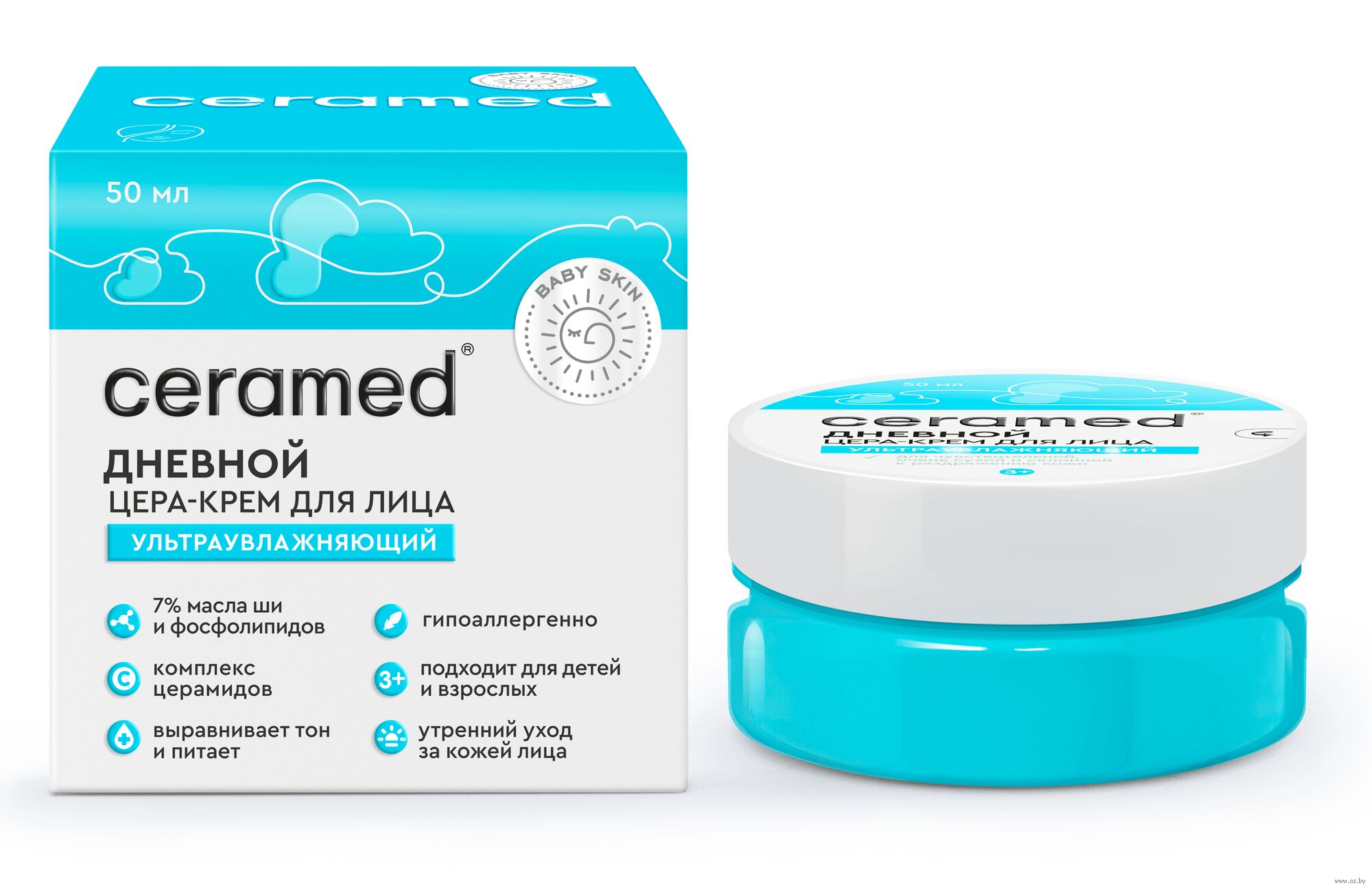 Цера-Крем для лица Baby Skin детский ультраувлажняющий дневной для сухой чувствительной склонной к раздражению кожи Ceramed 50 мл Цера-Крем для лица Baby Skin детский ультраувлажняющий дневной для сухой чувствительной склонной к раздражению кожи Ceramed 50 мл