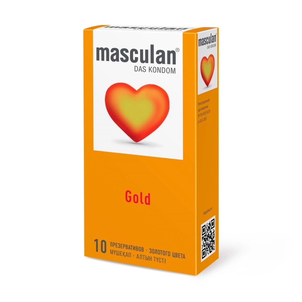 Презервативы золотого цвета, с ароматом ванили Masculan Gold 10  шт