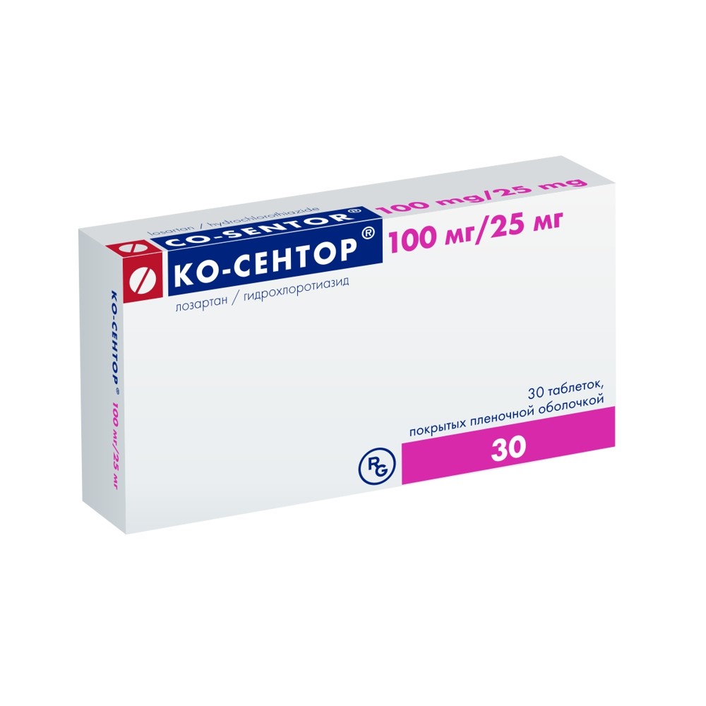 Ко-Сентор таблетки покрытые оболочкой 100/25мг N30