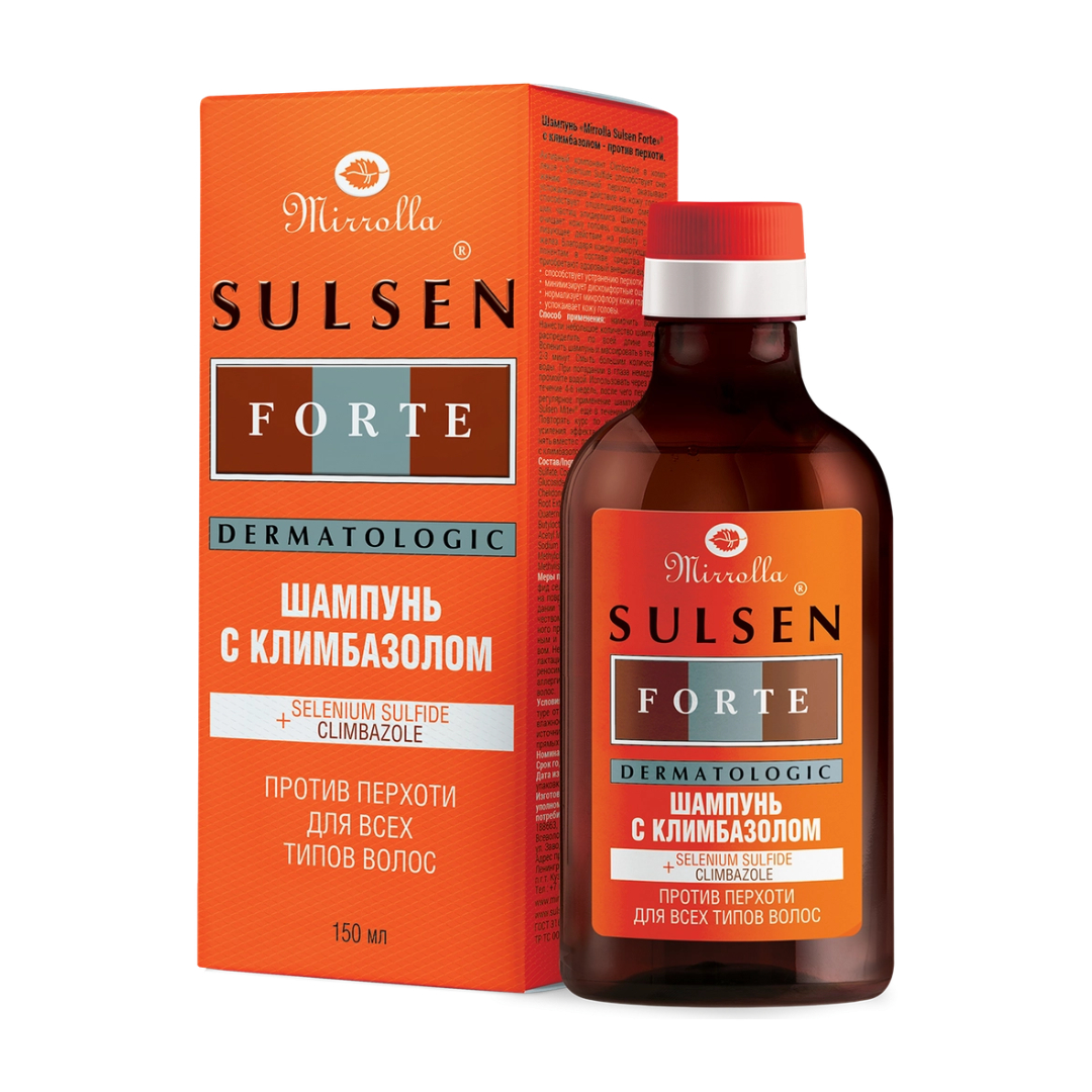 Шампунь с климбазолом против перхоти Mirrolla Sulsen Forte 250  мл