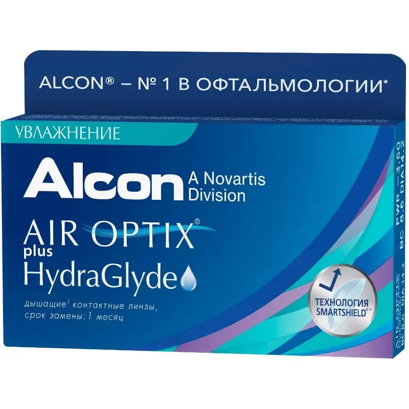 Линзы контактные мягкие Air Optix plus HydraGlyde -4,00