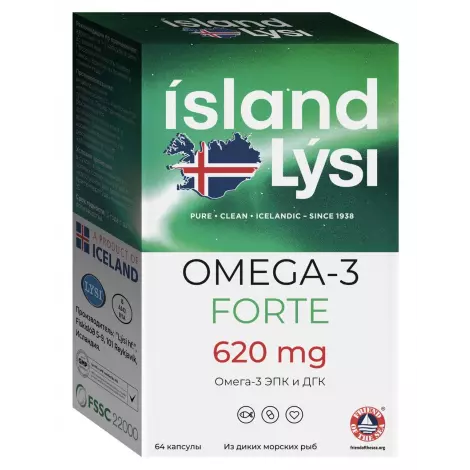 Омега-3 форте капсулы 1000мг №64 Lysi