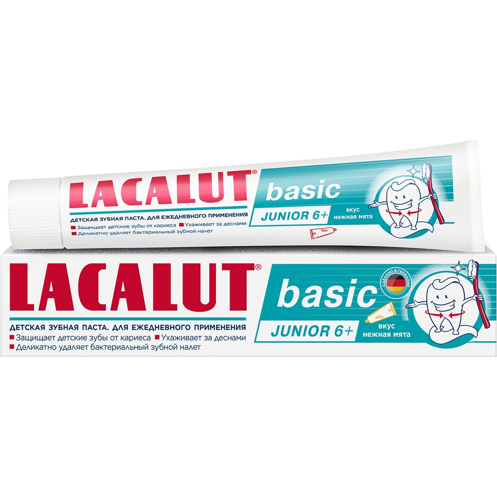Зубная паста Basic Junior  6+ вкус нежная мята Lacalut Junior 60  г