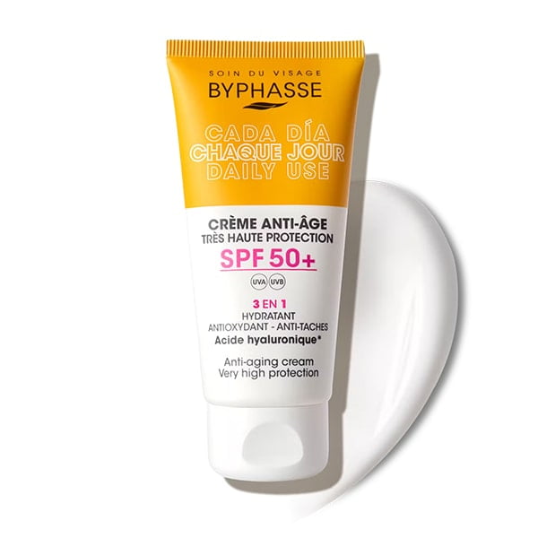 Byphasse Крем д/лица антивозрастной с/защитный SPF50+ 50мл  с гиалуроновой кислотой Byphasse 60  мл
