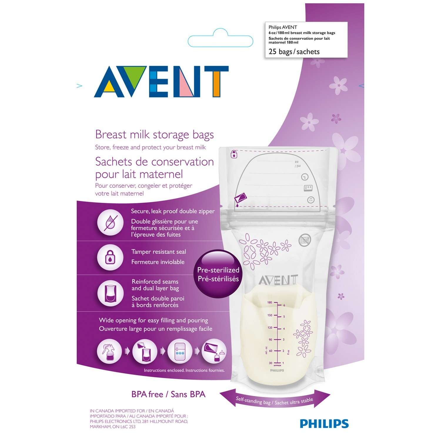 Пакеты для сбора и хранения грудного молока Philips Avent 25  шт