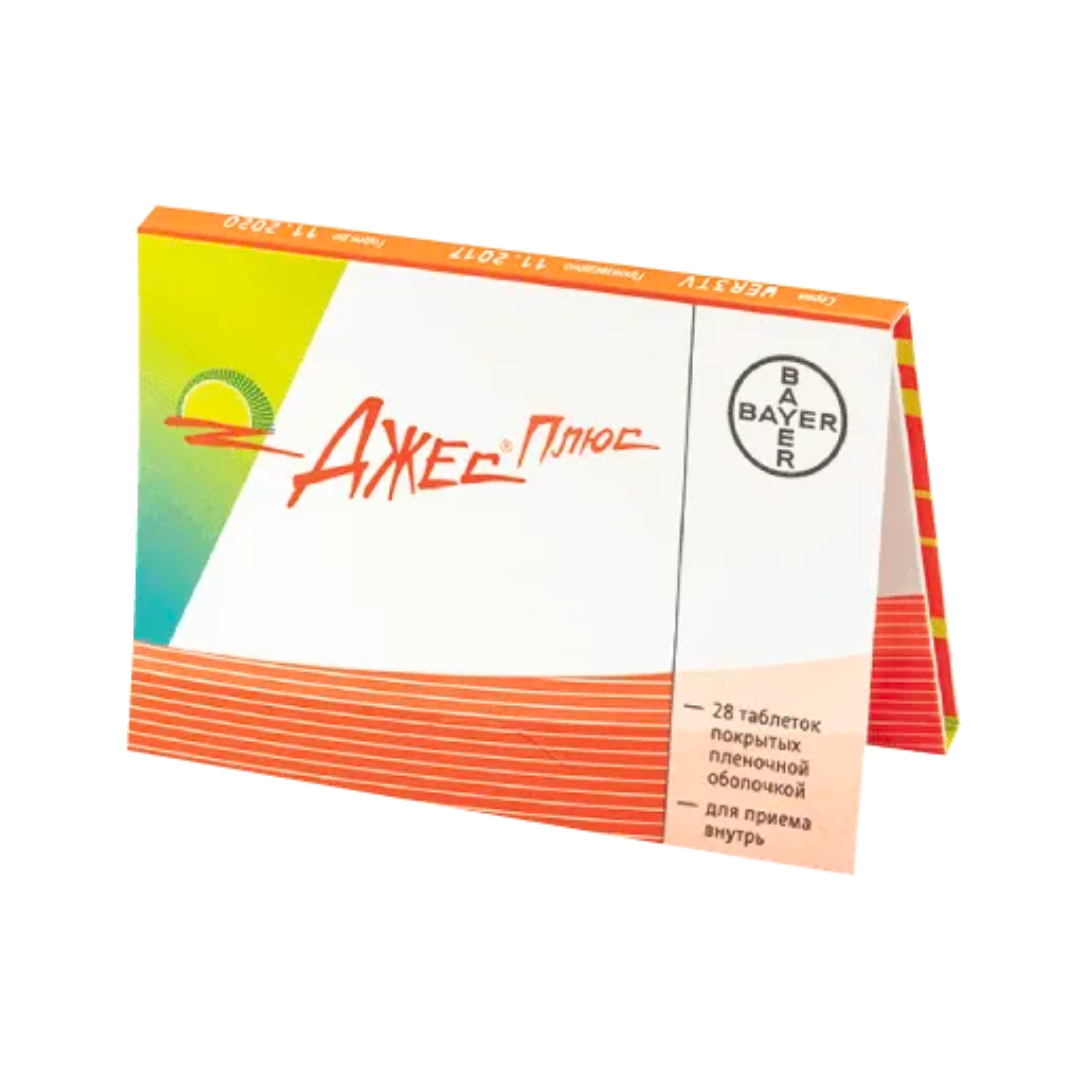 Джес Плюс таблетки 3мг+0,02мг+0,451мг и 0,451мг в бл в уп N28(24+4)