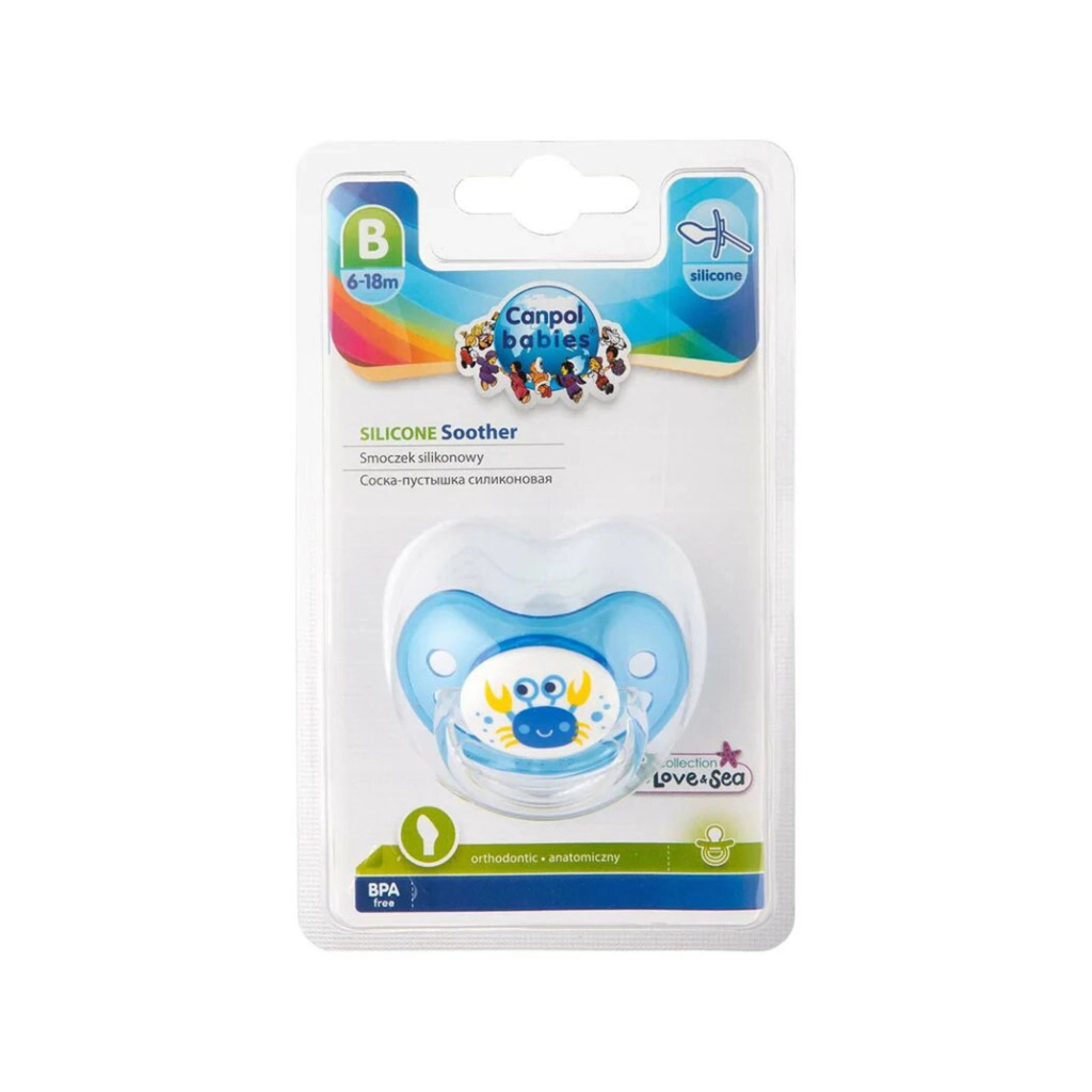 Соска-пустышка силиконовая 6-18мес Canpol babies 1  шт