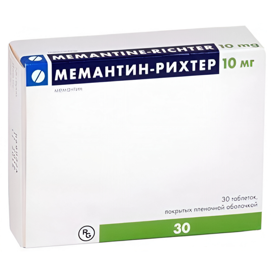 Мемантин-Рихтер таблетки 10мг N30 Мемантин-Рихтер таблетки 10мг N30