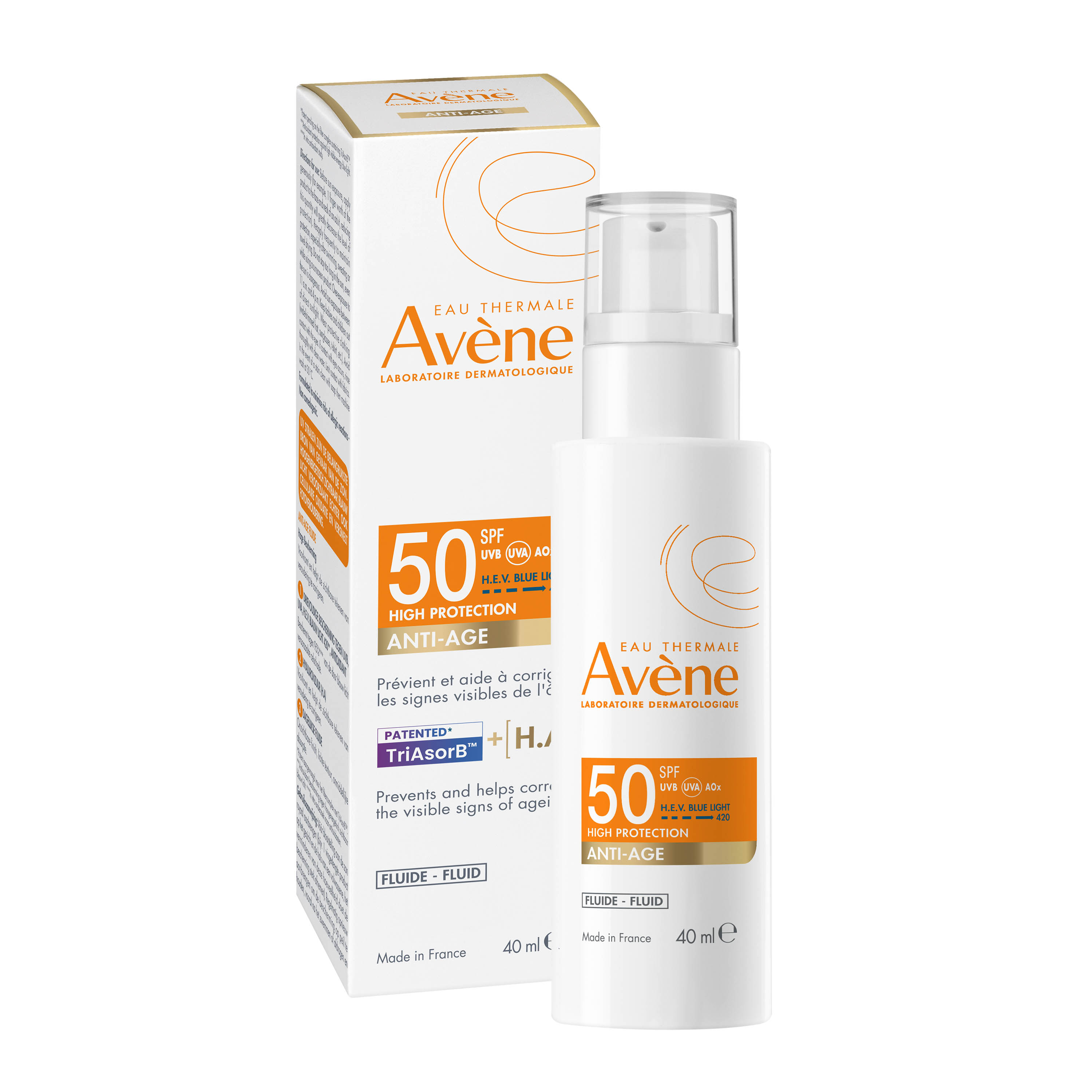 Флюид солнцезащитный SPF50 Avene Anti-age 40  мл