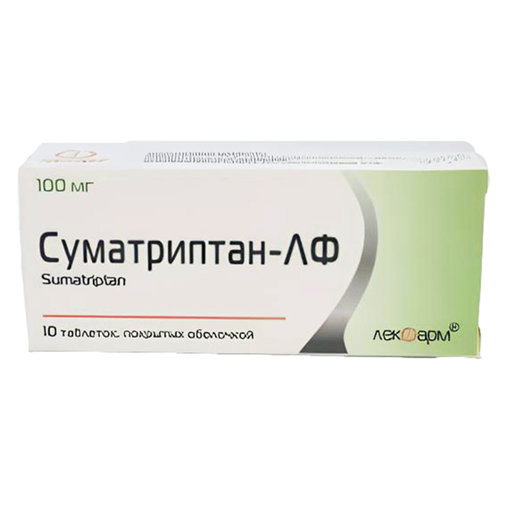 Суматриптан-ЛФ таб п/о 100мг в конт яч уп N10*1