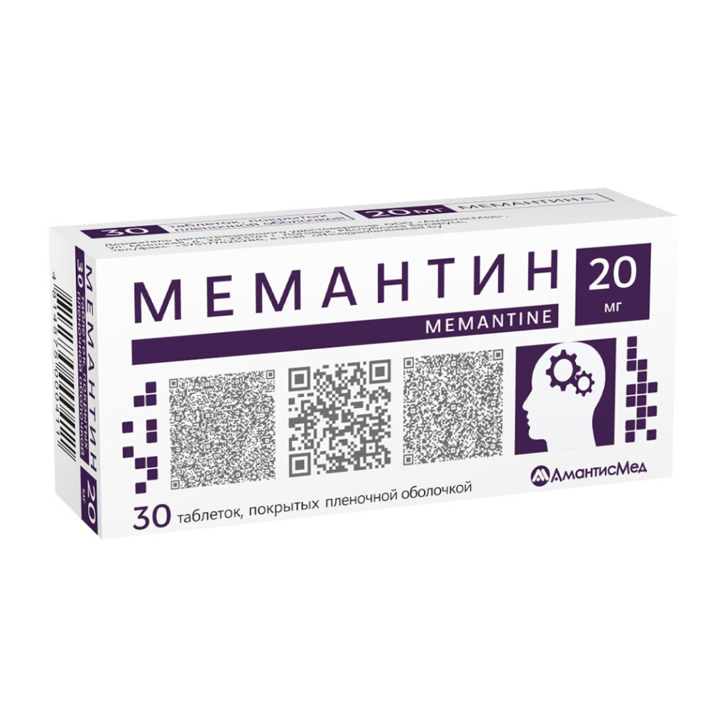 Мемантин-АМ таблетки 20мг N30