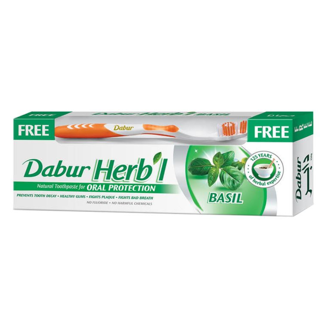 Зубная паста травяная Базилик без фтора Dabur 150 г Зубная паста травяная Базилик без фтора Dabur 150 г