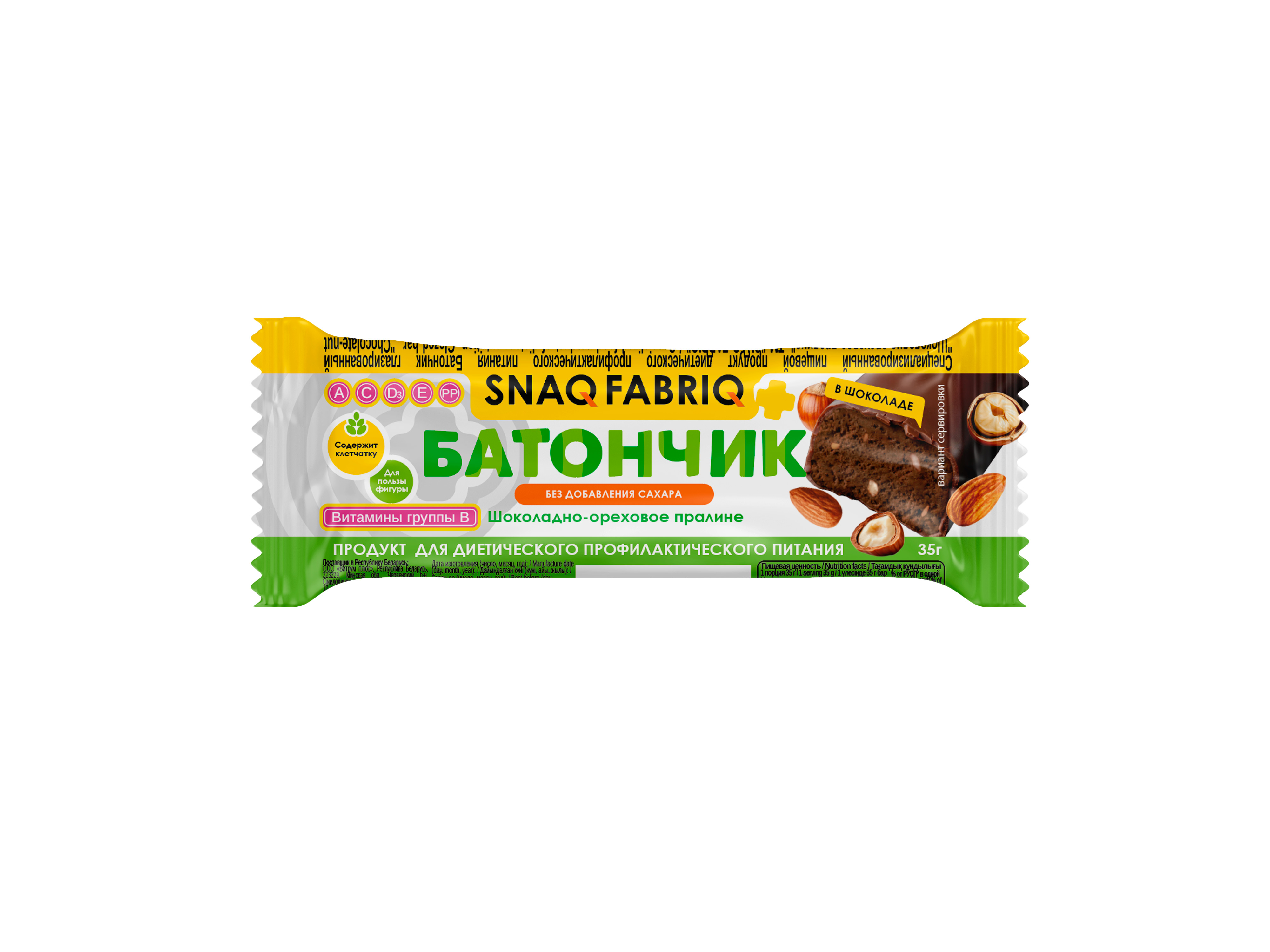 Батончик глазированный Шоколадно-ореховое пралине SnaqFabriq 35 г Батончик глазированный Шоколадно-ореховое пралине SnaqFabriq 35 г