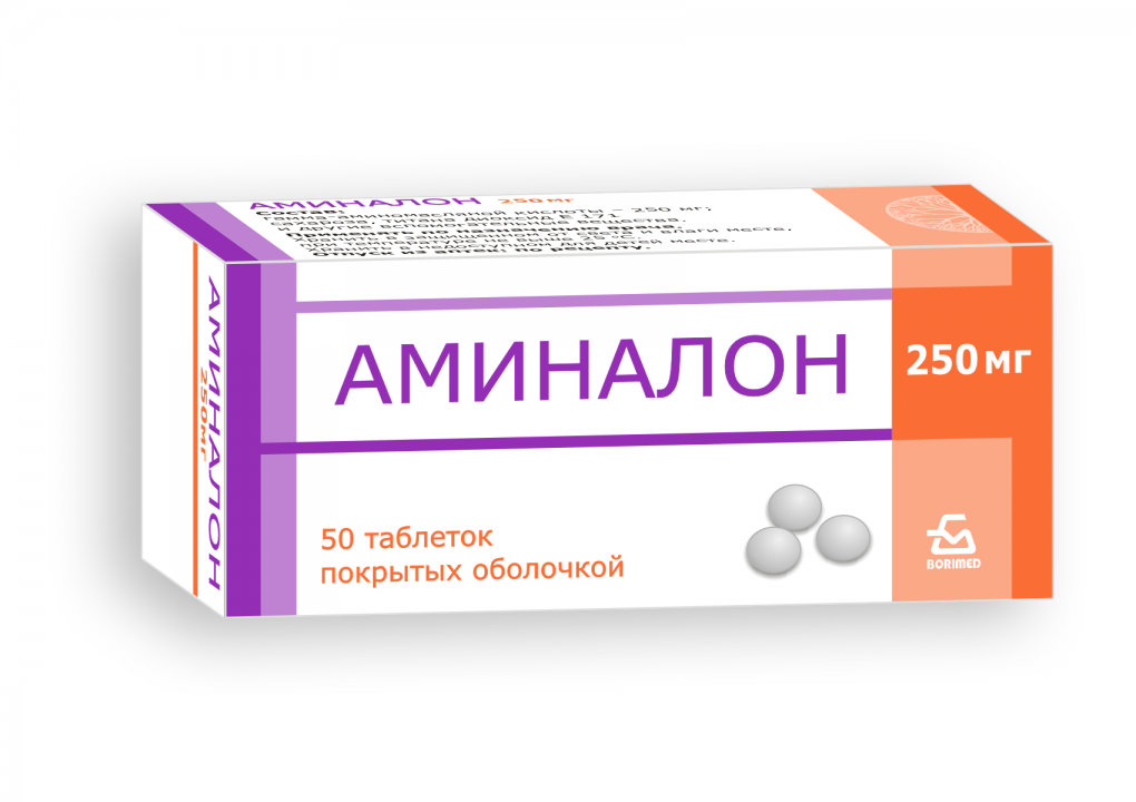 Аминалон таблетки 250мг N50